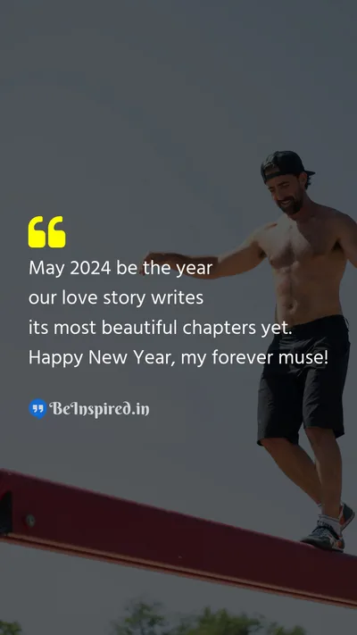 New Year Wishes Quote related to love story, beautiful chapters