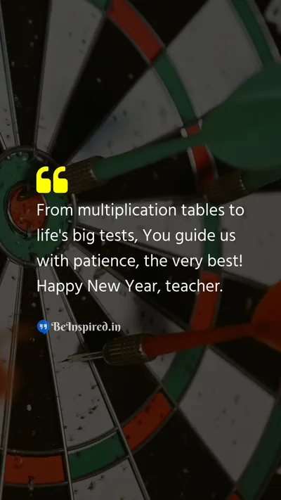 New Year Wishes Quote related to multiplication tables, patience