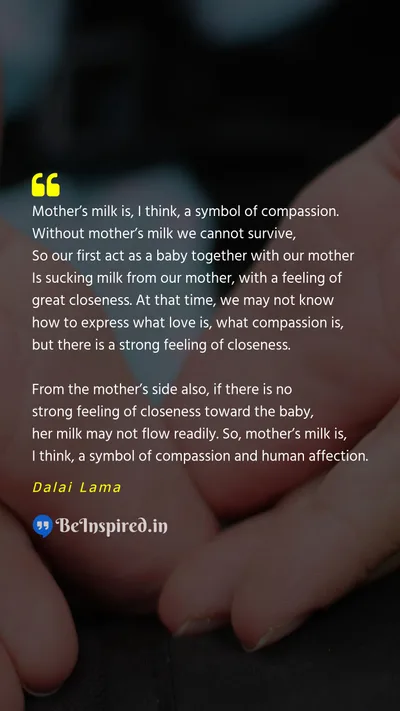 World Breastfeeding Week Quote related to motherhood, breastfeeding, compassion, love, bonding