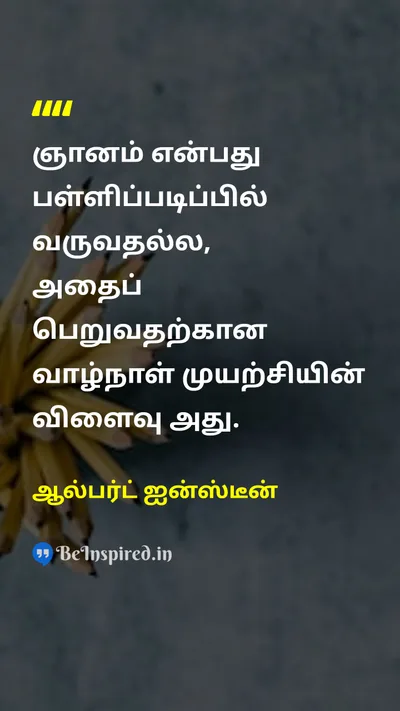 Albert Einstein Tamil Picture Quote on wisdomஞானம் schoolபள்ளி lifeவாழ்க்கை educationகல்வி 
