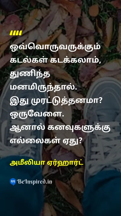 அமீலியா ஏர்ஹார்ட் Tamil Picture Quote on dreamsகனவுகள் courageதைரியம் boundariesஎல்லைகள் 