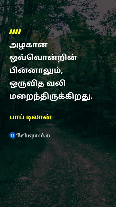 பாப் டிலான் Tamil Picture Quote on beautyஅழகு painவலி lifeவாழ்க்கை 
