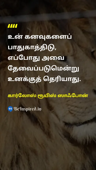 கார்லோஸ் ரூயிஸ் ஸாஃபோன் Tamil Picture Quote on dreamகனவு hopeநம்பிக்கை 