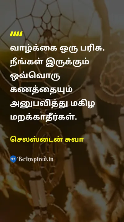செலஸ்டைன் சுவா Tamil Picture Quote on lifeவாழ்க்கை gratitudeநன்றியுணர்வு happinessமகிழ்ச்சி 