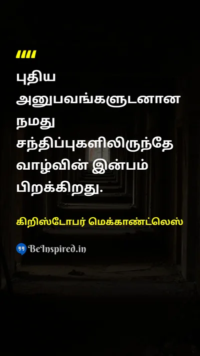 கிறிஸ்டோபர் மெக்காண்ட்லெஸ் Tamil Picture Quote on lifeவாழ்க்கை happinessமகிழ்ச்சி 