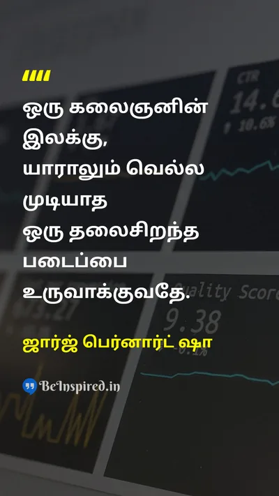 ஜார்ஜ் பெர்னார்ட் ஷா Tamil Picture Quote on artகலை excellenceசிறப்பு ambitionஎண்ணம் successவெற்றி 