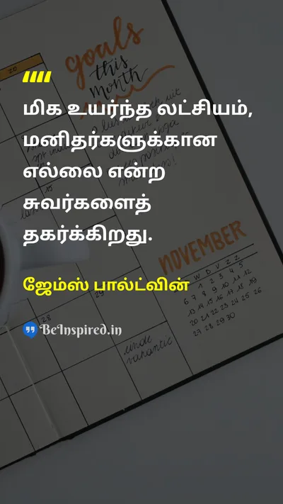 James Baldwin Tamil Picture Quote on goalஇலக்கு ambitionலட்சியம் limitவரம்புகள் 