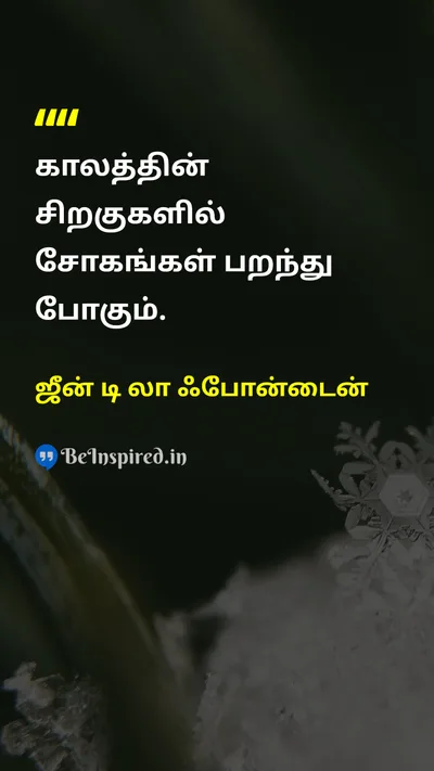 Jean de La Fontaine Tamil Picture Quote on timeநேரம் featherசிறகு sorrowதுக்கம் 