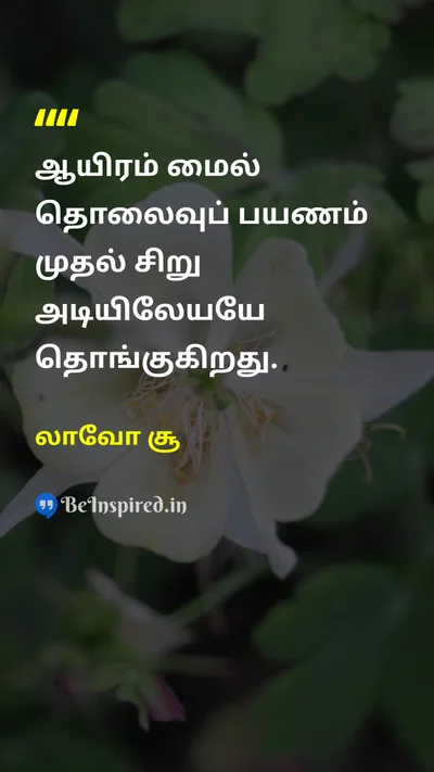 லாவோ சூ Tamil Picture Quote on travelபயணம் small-stepசிறு படி motivationalதன்னம்பிக்கை 
