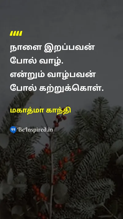 Mahatma Gandhi Tamil Picture Quote on lifeவாழ்க்கை educationகல்வி wisdomஞானம் 