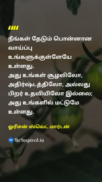 Orison Swett Marden Tamil Picture Quote on self-confidenceதன்னம்பிக்கை opportunityவாய்ப்பு motivationஊக்கம் 