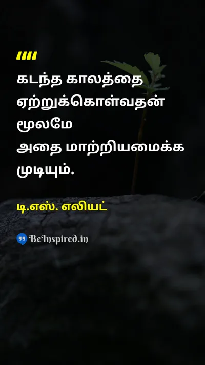 டி.எஸ். எலியட் Tamil Picture Quote on changeமாற்றம் pastகடந்த காலம் acceptanceஏற்றுக்கொள்ளுதல் 